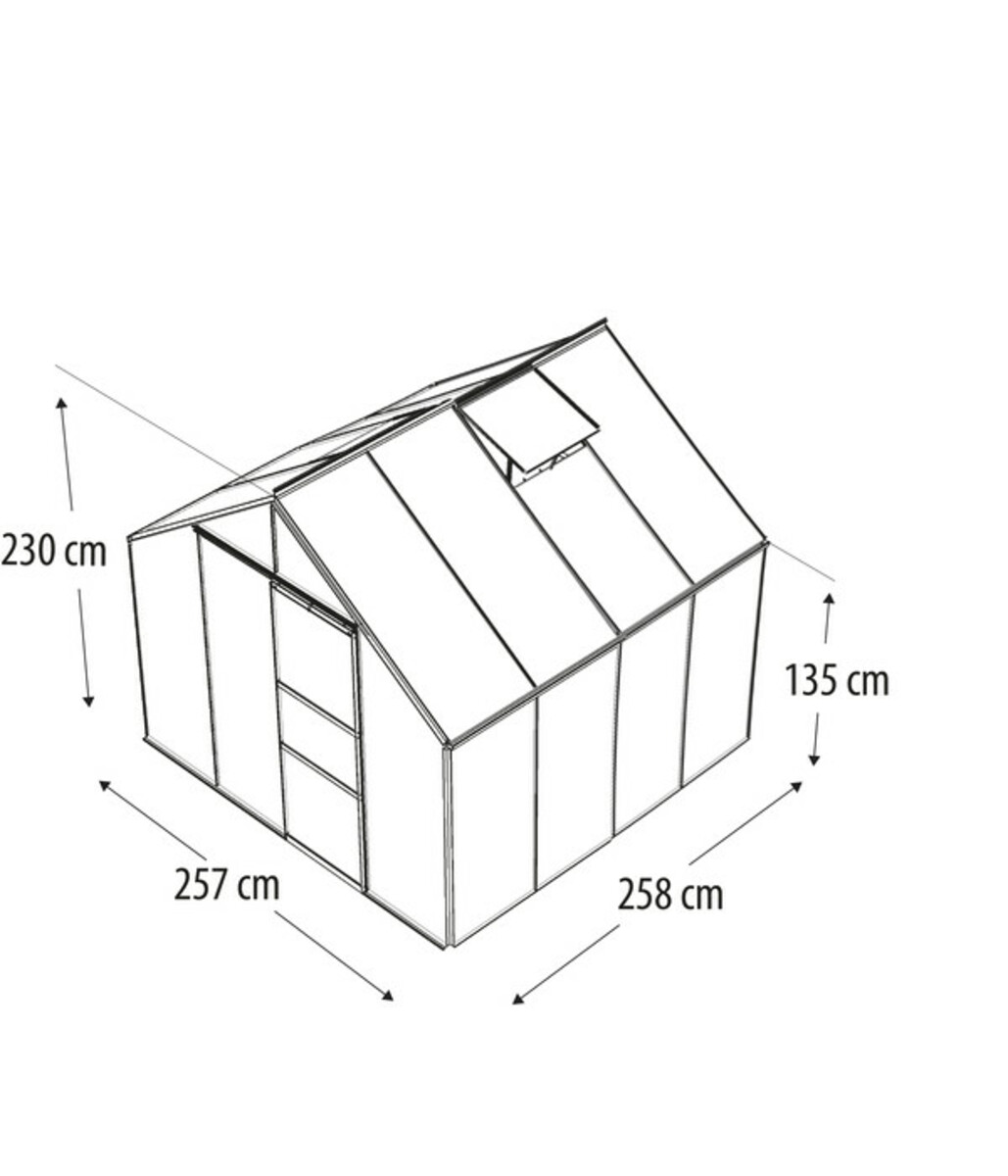 Bild 3 von Vitavia Gewächshaus Neptun 6700 HKP, ca. B257/H230/T258