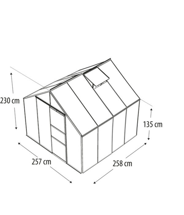 Bild 3 von Vitavia Gewächshaus Neptun 6700 HKP, ca. B257/H230/T258