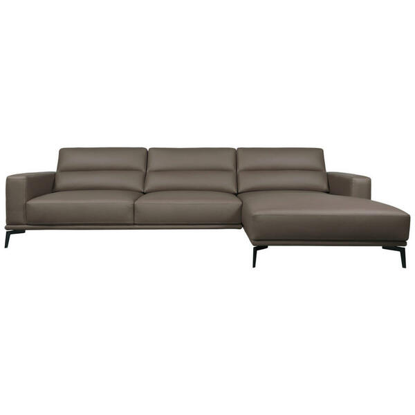 Bild 1 von Livetastic Ecksofa, Grau, Leder, Echtleder, Rindleder, Kiefer, Kautschukholz, Meranti, Sperrholz, Hartholz, 4-Sitzer, Ottomane rechts, L-Form, 193x175 cm, Rücken echt, Wohnzimmer, Sofas & Couches, W