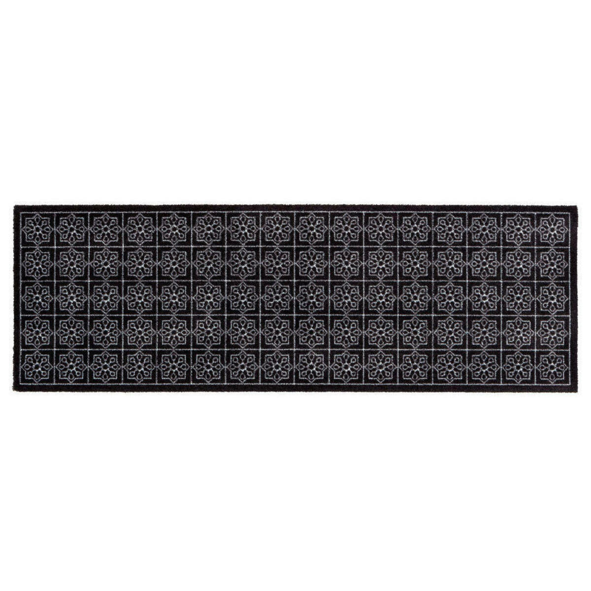 Bild 1 von Esposa FUßMATTE, Schwarz, Weiß, Textil, rechteckig, 66 cm, rutschfest, schmutzabweisend, für Fußbodenheizung geeignet, Teppiche & Böden, Fußmatten