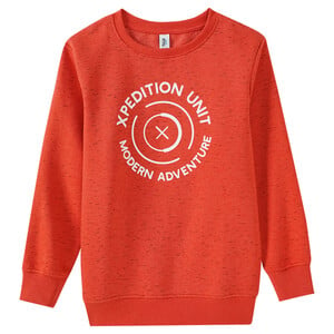 Jungen Sweatshirt mit Message-Print DUNKELORANGE