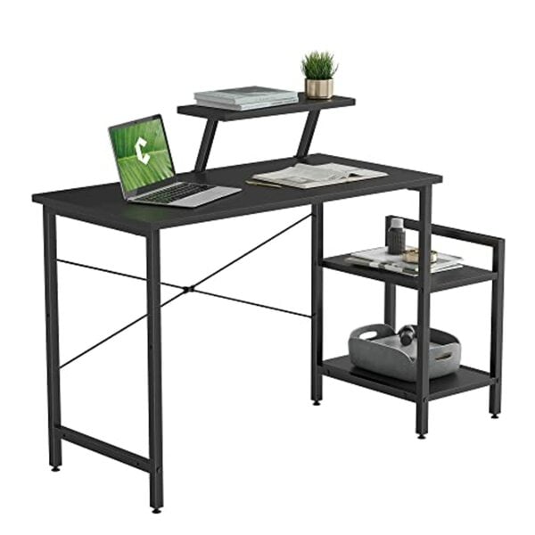 Bild 1 von CubiCubi Kleiner Schreibtisch mit 2 mobilen Regalen und Monitorständer, 80/100 x 50 cm Stabiler Pc Gaming Tisch