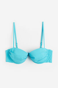 H&M Wattiertes Bikinitop Türkis, Bikini-Oberteil in Größe 75C. Farbe: Turquoise
