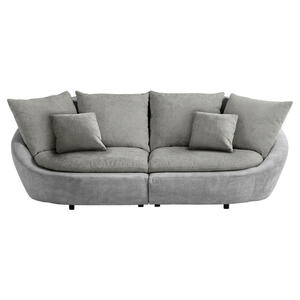 Mid.you Megasofa, Hellgrau, Dunkelgrau, Textil, 4-Sitzer, Füllung: Vlies, Polyetherschaumkern, Silikon, Schaumstoffflocken,Polyurethan (Pur), Silikon, Schaumstoffflocken,Polyurethan (Pur), Silikon,