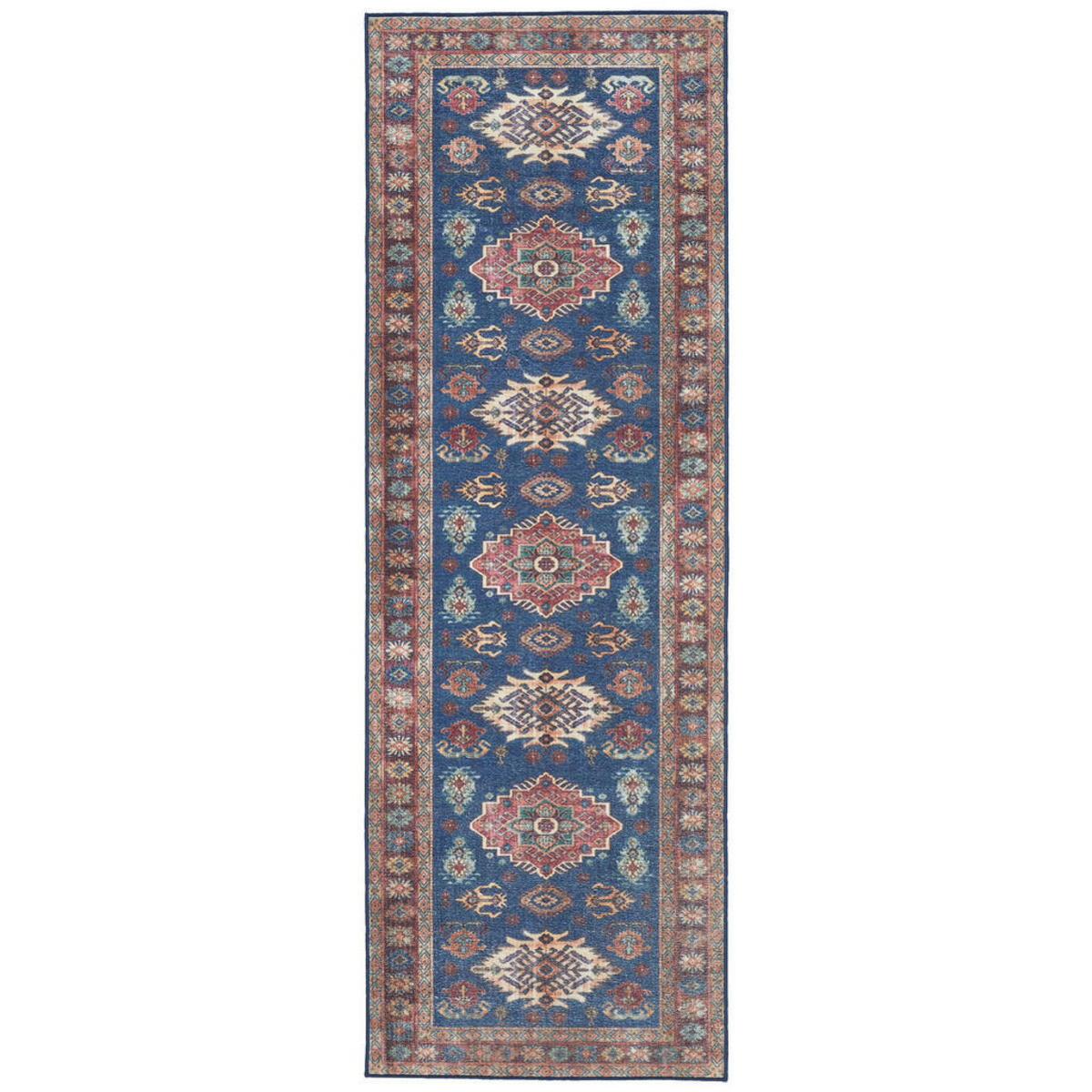 Bild 1 von Novel Läufer, Blau, Rot, Textil, Küche, rechteckig, 60 cm, waschbar, pflegeleicht, leicht zusammenrollbar, Teppiche & Böden, Teppichläufer