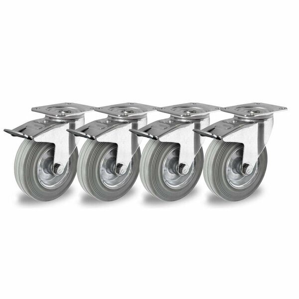 4 Lenkrollen Mit Feststeller – 100 Mm Polyamid, Traglast 150 Kg, Für Kühlhäuser & Transportroller