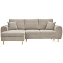 Bild 1 von Carryhome Ecksofa, Beige, Textil, Buche, vollmassiv, 3-Sitzer, Füllung: Polyurethan (PUR),Polyurethan (Pur), Ottomane links, L-Form, 250x145 cm, Fußauswahl, Stoffauswahl, Liegefunktion, seitenverke