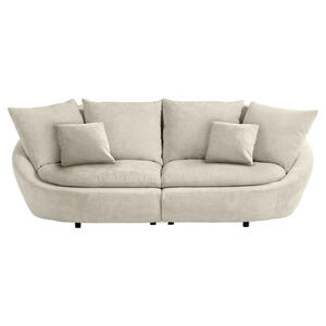 Mid.you Megasofa, Weiß, Beige, Textil, 4-Sitzer, Füllung: Vlies, Polyetherschaumkern, Silikon, Schaumstoffflocken,Polyurethan (Pur), Silikon, Schaumstoffflocken, 237x87x131 cm, Rücken echt, Wohnzi