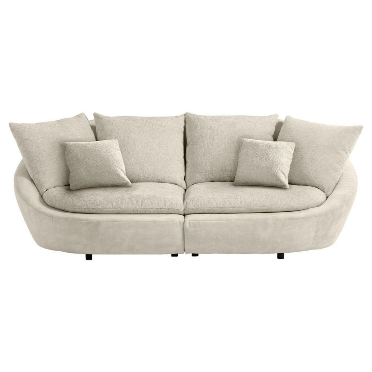 Bild 1 von Mid.you Megasofa, Weiß, Beige, Textil, 4-Sitzer, Füllung: Vlies, Polyetherschaumkern, Silikon, Schaumstoffflocken,Polyurethan (Pur), Silikon, Schaumstoffflocken, 237x87x131 cm, Rücken echt, Wohnzi