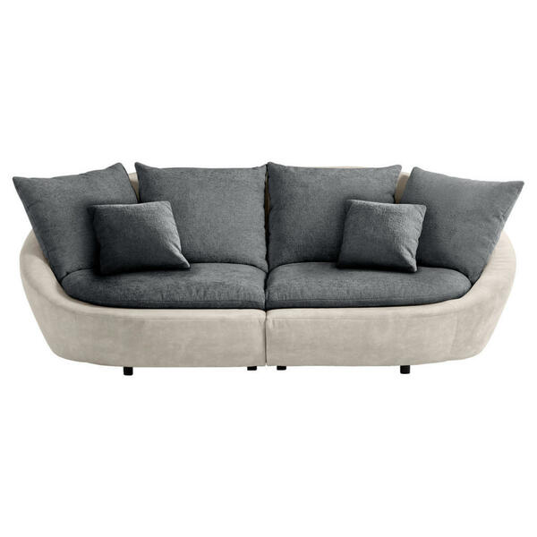 Bild 1 von Mid.you Megasofa, Anthrazit, Beige, Textil, 4-Sitzer, Füllung: Vlies, Polyetherschaumkern, Silikon, Schaumstoffflocken,Polyurethan (Pur), Silikon, Schaumstoffflocken,Polyurethan (Pur), Silikon, Scha