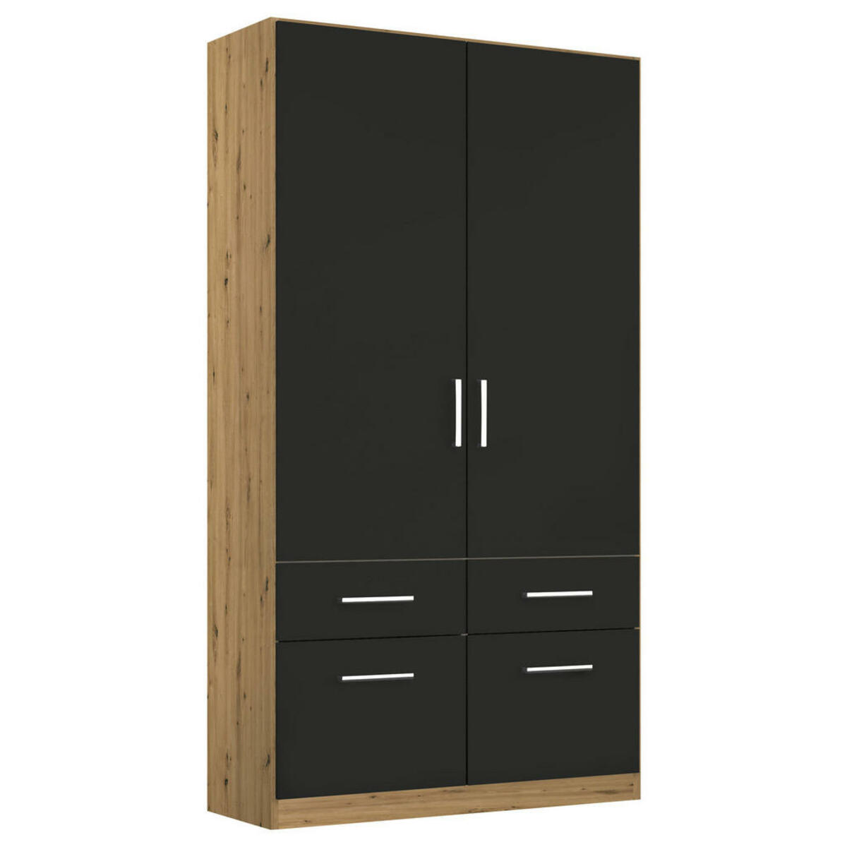 Bild 1 von Rauch Möbel Drehtürenschrank, Eiche Artisan, Kunststoff, 4 Schubladen, 91x197x54 cm, Blauer Engel, Made in Germany, Schlafzimmer, Kleiderschränke, Drehtürenschränke