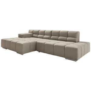 Livetastic Ecksofa, Beige, Textil, 3-Sitzer, Ottomane links, L-Form, 286x169 cm, Wohnzimmer, Sofas & Couches, Wohnlandschaften, Ecksofas