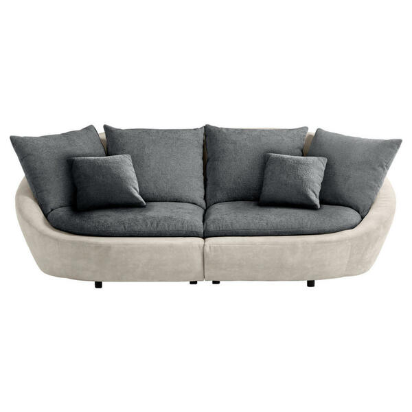 Bild 1 von Mid.you Megasofa, Anthrazit, Beige, Textil, 4-Sitzer, Füllung: Vlies, Polyetherschaumkern, Silikon, Schaumstoffflocken,Polyurethan (Pur), Silikon, Schaumstoffflocken, 237x87x131 cm, Rücken echt, Wo