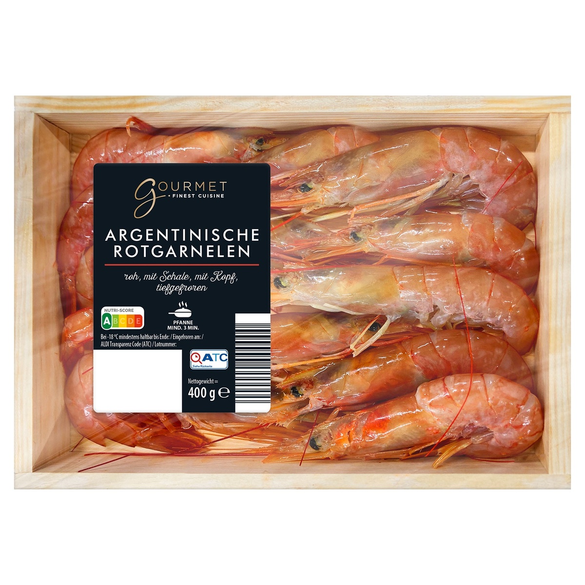 Bild 1 von GOURMET FINEST CUISINE Argentinische Rotgarnelen in Holzkiste 400 g