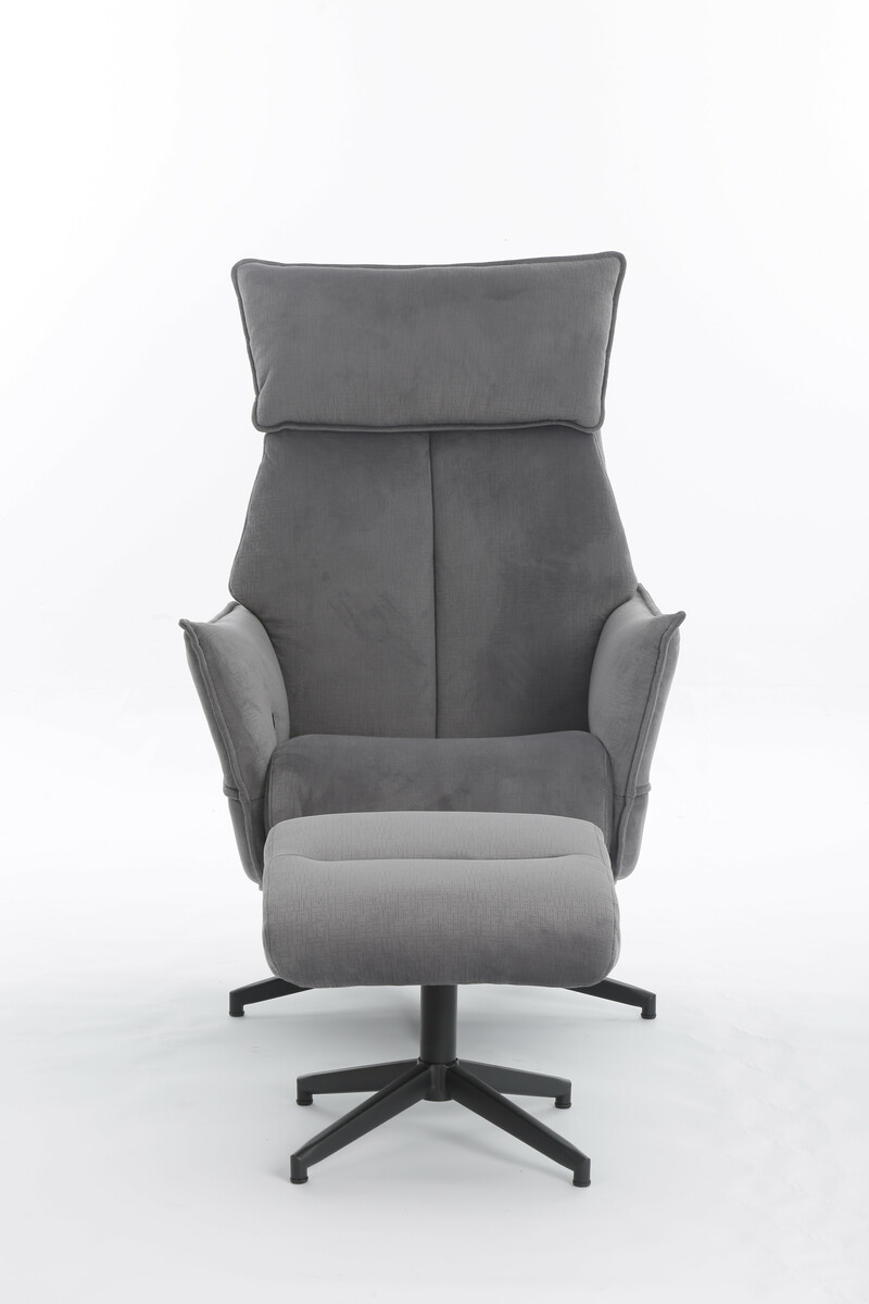 Bild 1 von Happy Home gepolsteter Relaxsessel mit Hocker HWP60-DGR dunkelgrau