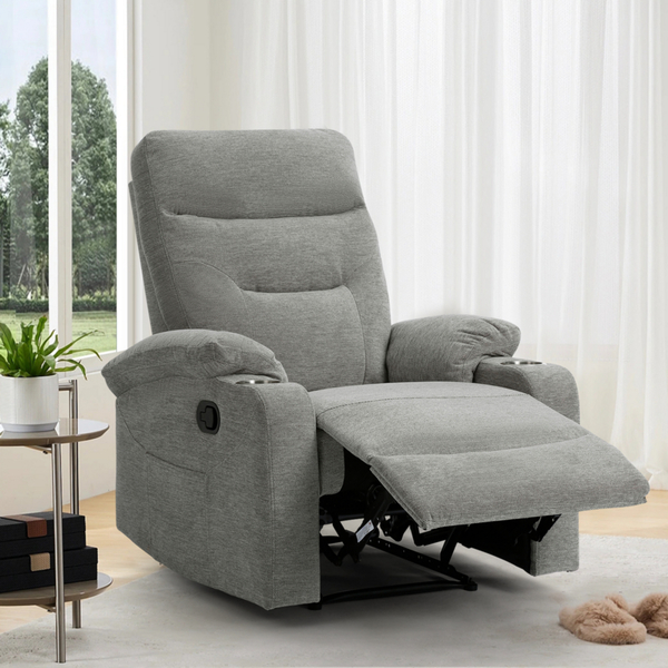 Bild 2 von Happy Home gepolsteter Relaxsessel mit 2 Getränkehalter Hellgrau