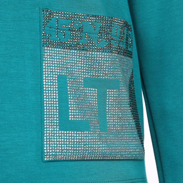 Bild 3 von Damen Sweatshirt mit Stehkrage und Bindeband
                 
                                                        Türkis