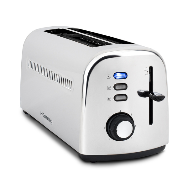 Bild 2 von H.Koenig  Toaster TOS32 /  Breite Schlitze 40mm /  Vintage /  Edelstahl /  7 Bräunungsstufen / Aufta