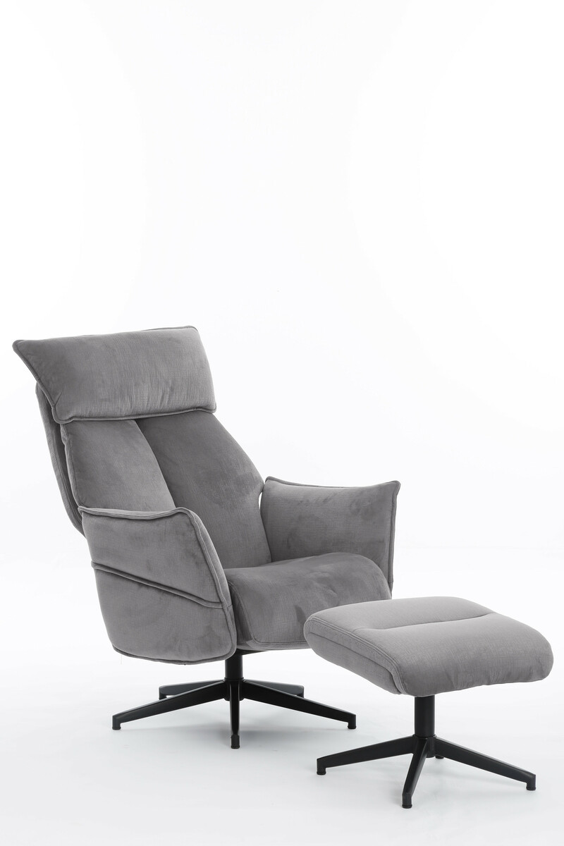 Bild 4 von Happy Home gepolsteter Relaxsessel mit Hocker HWP60-GRA grau