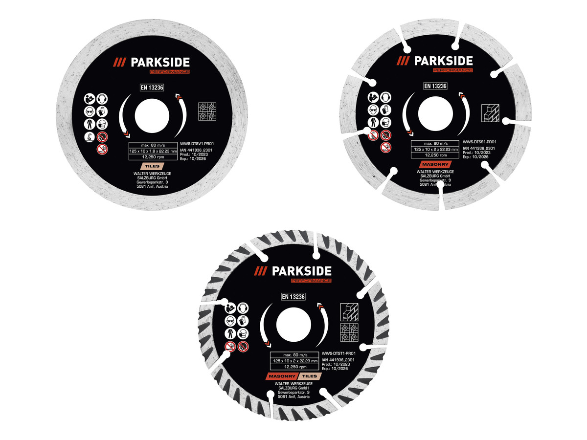 Bild 1 von PARKSIDE PERFORMANCE® Diamant-Trennscheibe, Ø 125 mm