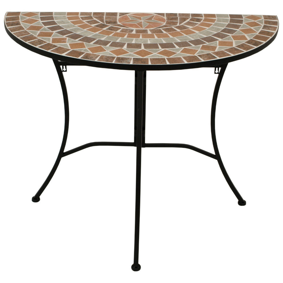Bild 1 von Wandtisch 90 cm x 45 cm halbrund - Tischplatte Mosaik terracotta