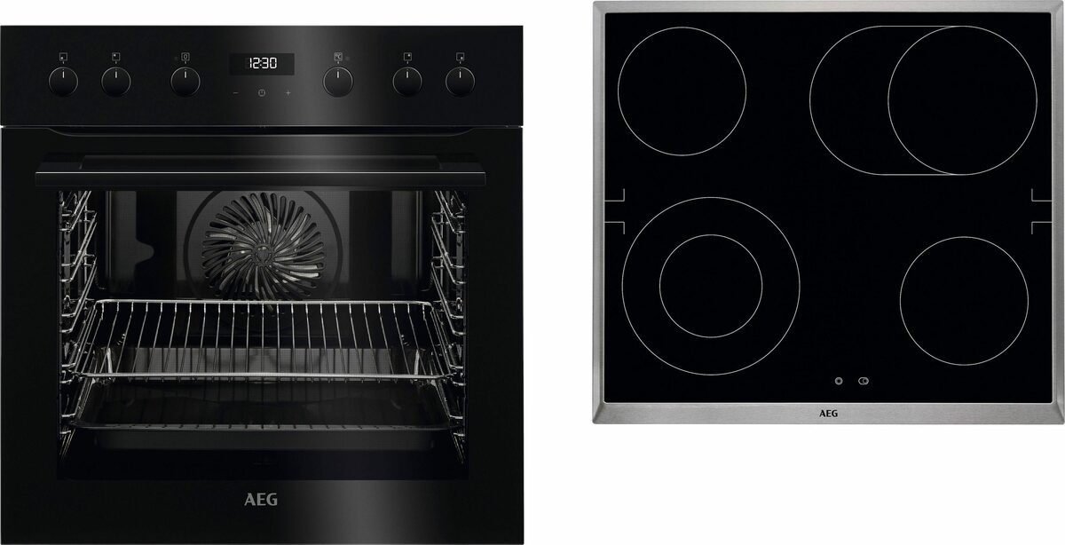 Bild 1 von AEG Elektro-Herd-Set TEAMHBlac2, mit Teleskopauszug nachrüstbar