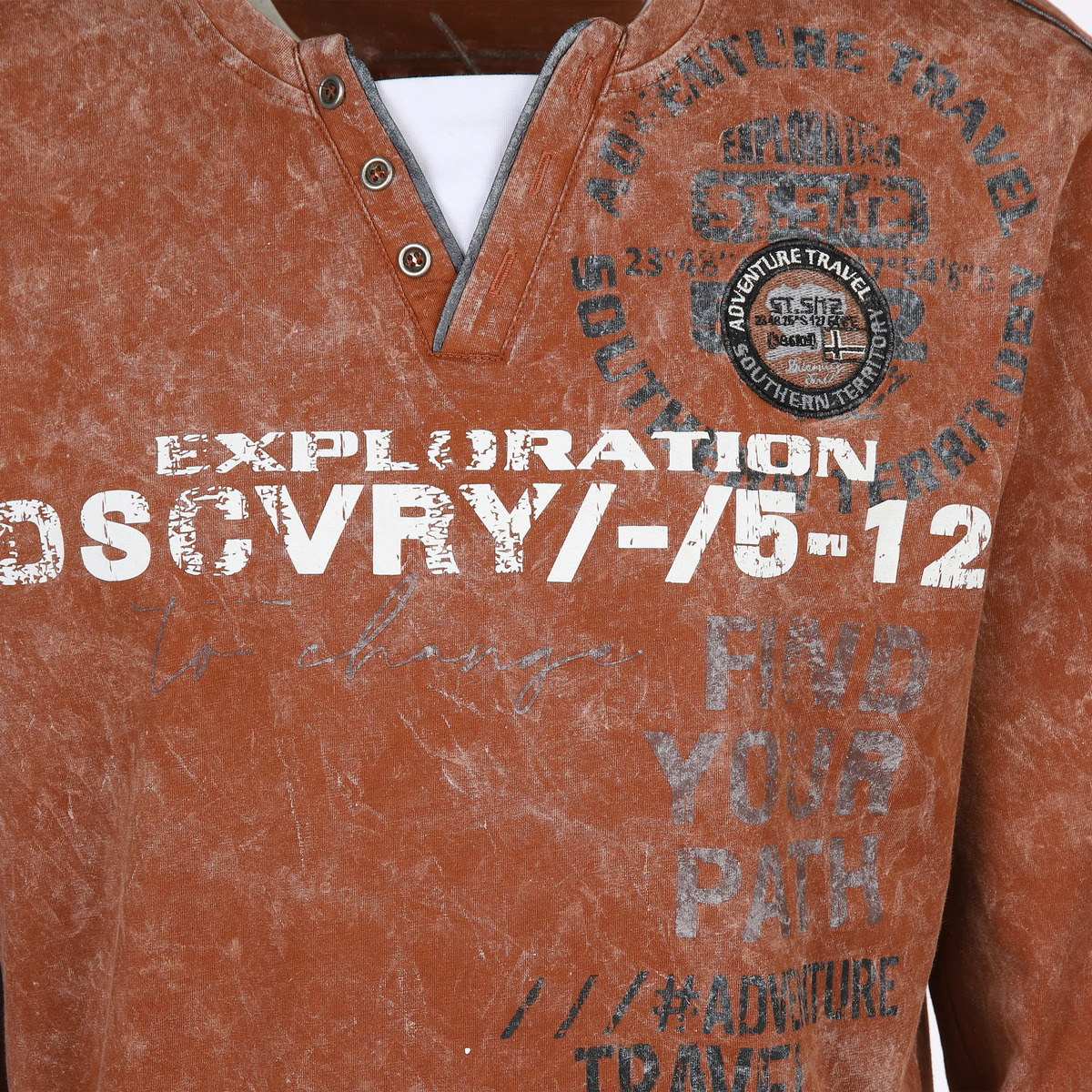 Bild 3 von Herren Henleyshirt mit 2in1 Kragen
                 
                                                        Braun