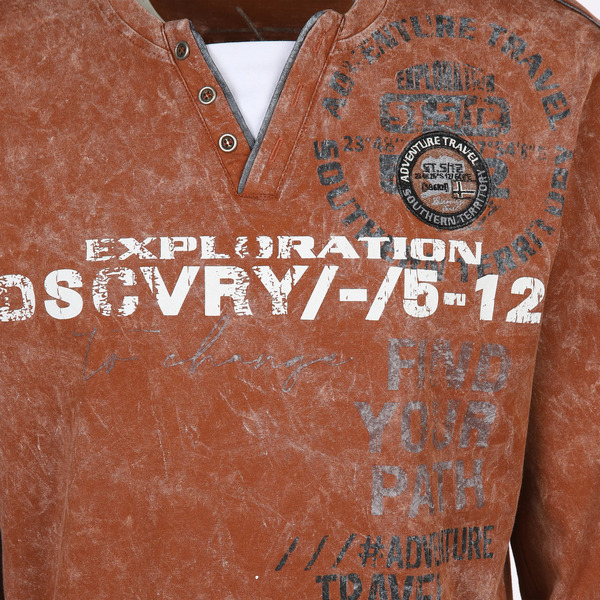 Bild 3 von Herren Henleyshirt mit 2in1 Kragen
                 
                                                        Braun