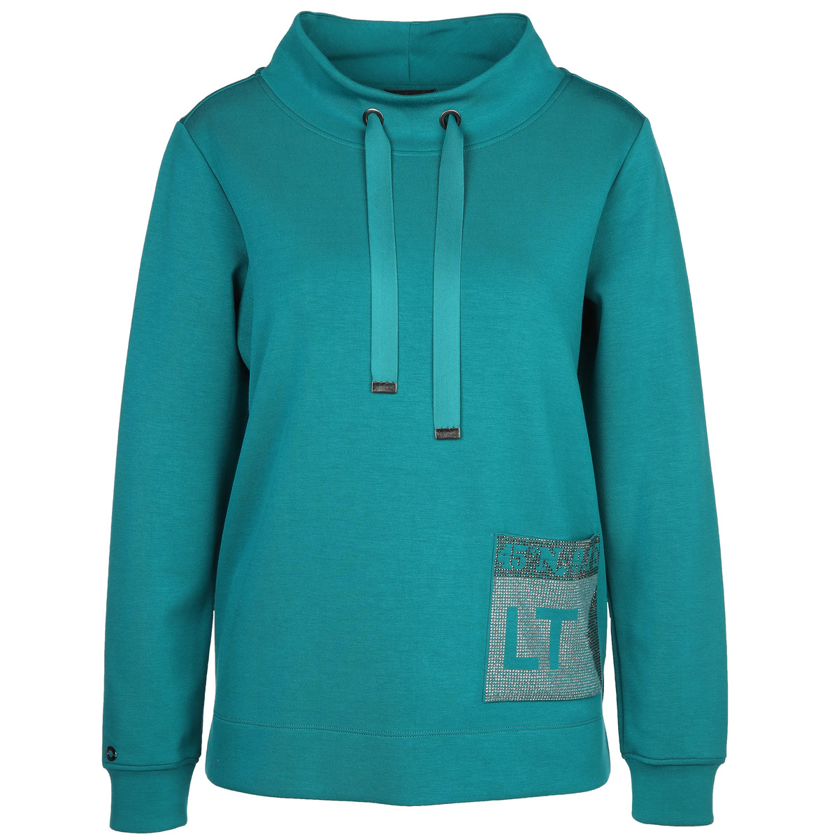 Bild 1 von Damen Sweatshirt mit Stehkrage und Bindeband
                 
                                                        Türkis