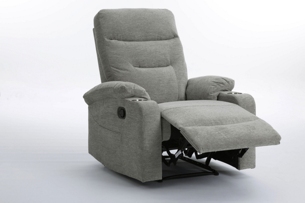 Bild 3 von Happy Home gepolsteter Relaxsessel mit 2 Getränkehalter Hellgrau