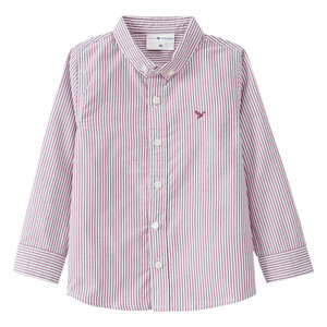 Jungen Hemd mit Button-down-Kragen DUNKELROSA / WEISS