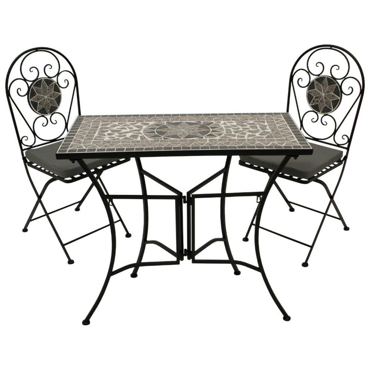 Bild 1 von Bistroset 3-teilig - 2 Klappstühle und ein eckiger Mosaik-Tisch