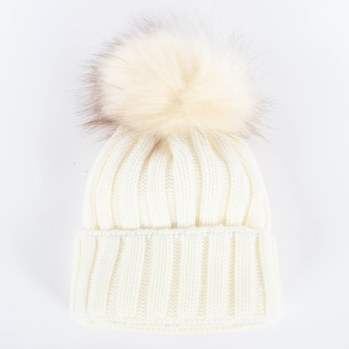 Bild 2 von Damen Strickmütze mit Bommel
                 
                                                        Weiß