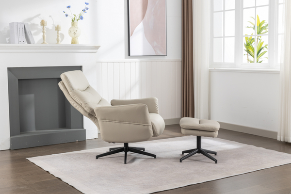 Bild 3 von Happy Home gepolsteter Relaxsessel mit Hocker HWP62-BEI beige