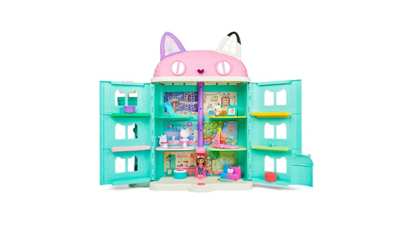 Bild 1 von Spin Master Gabby‘s Dollhouse, Puppenhaus mit 2 Spielzeugfiguren und Zubehörteilen und Geräuschen