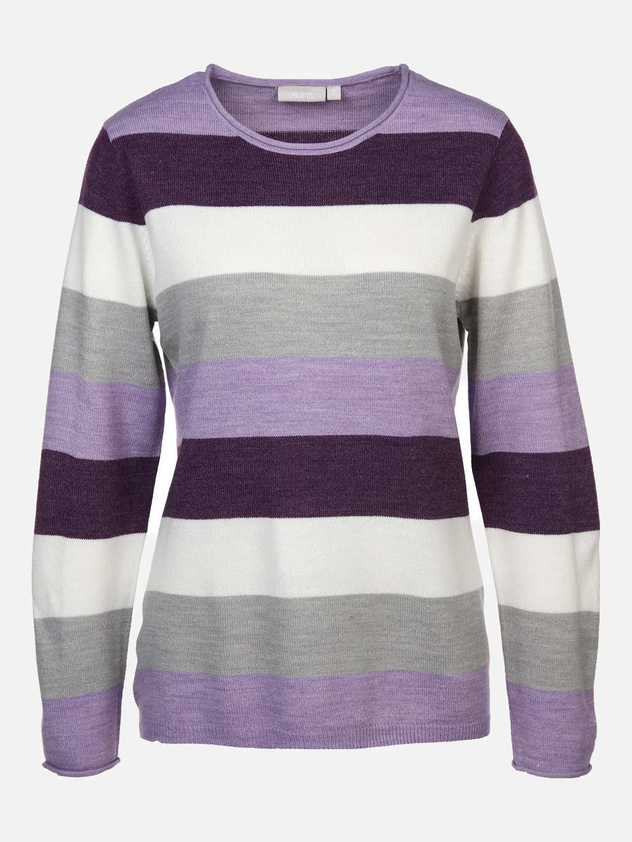 Bild 1 von Damen Strickpullover "Cashmere-Like" mit Streifen
                 
                                                        Lila