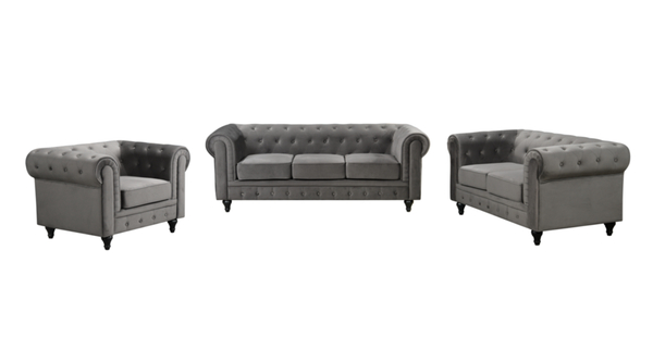 Bild 2 von Happy Home gepolsteter 3-2-1 Sitzer Sofa-Set HSP106-DGR dunkelgrau