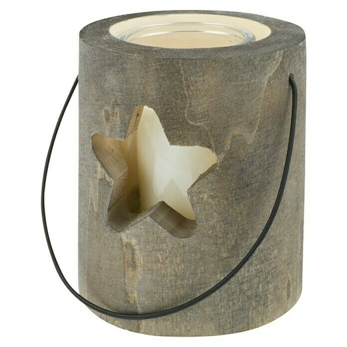 Bild 2 von Holz-Laterne mit Kerze