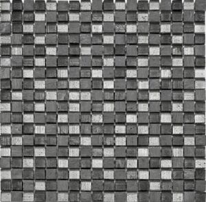Glas-/Natursteinmosaik
, 
schwarz-grau, 29,8 x 29,8 x 0,8 cm, auf Netz