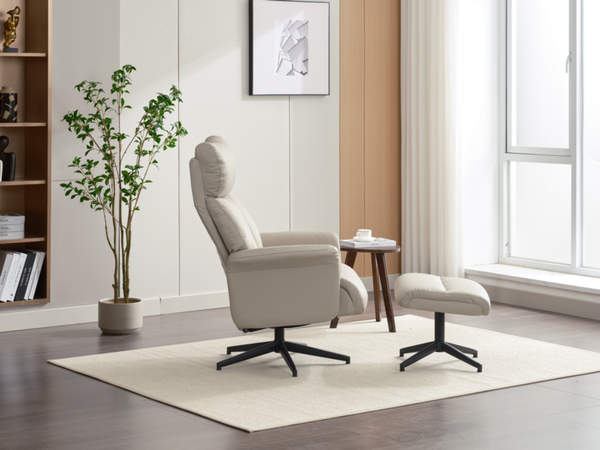 Bild 4 von Happy Home gepolsteter Relaxsessel mit Hocker HWP61-BEI beige