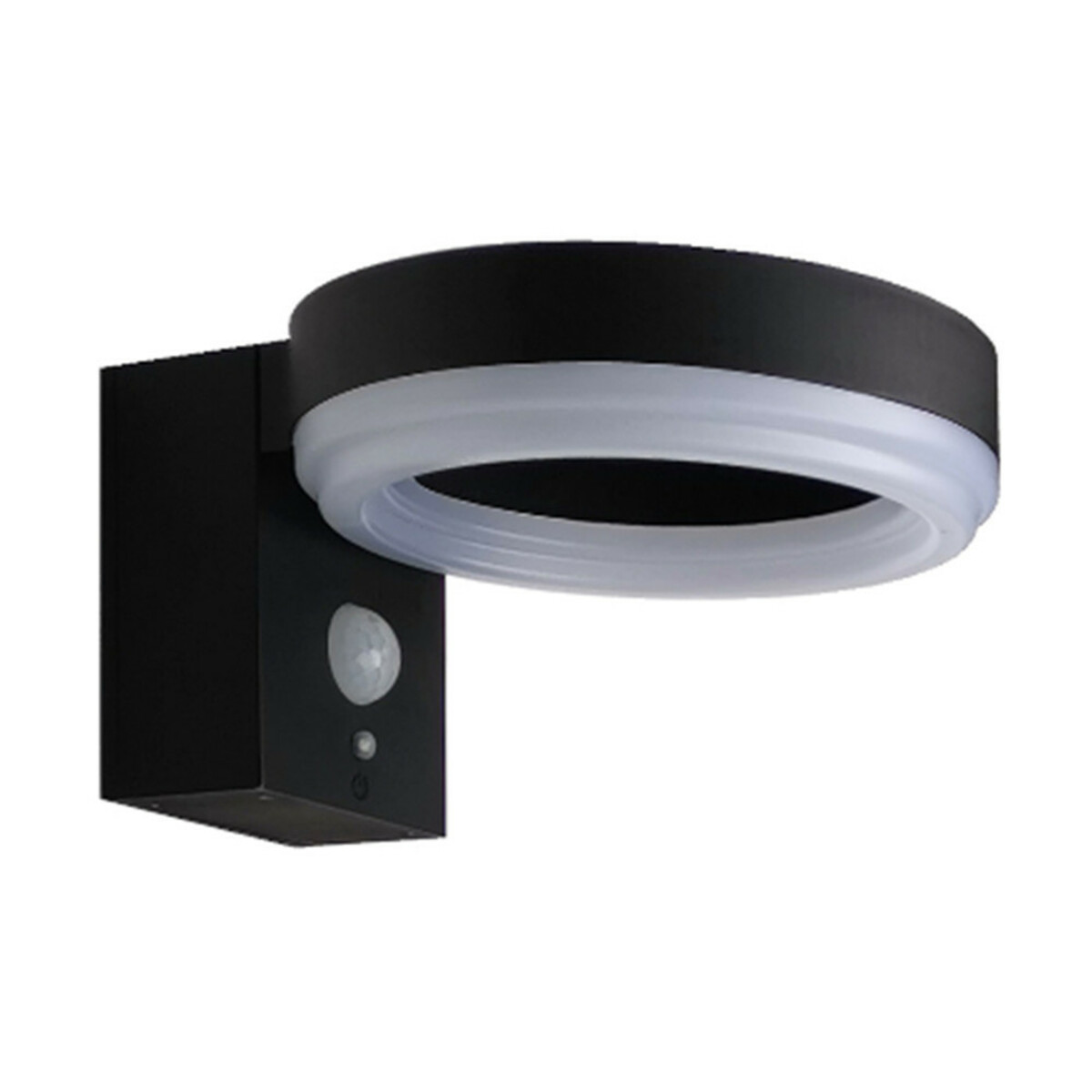 Bild 1 von LED-Solarwandleuchte rund 6 W in schwarz mit Bewegungsmelder