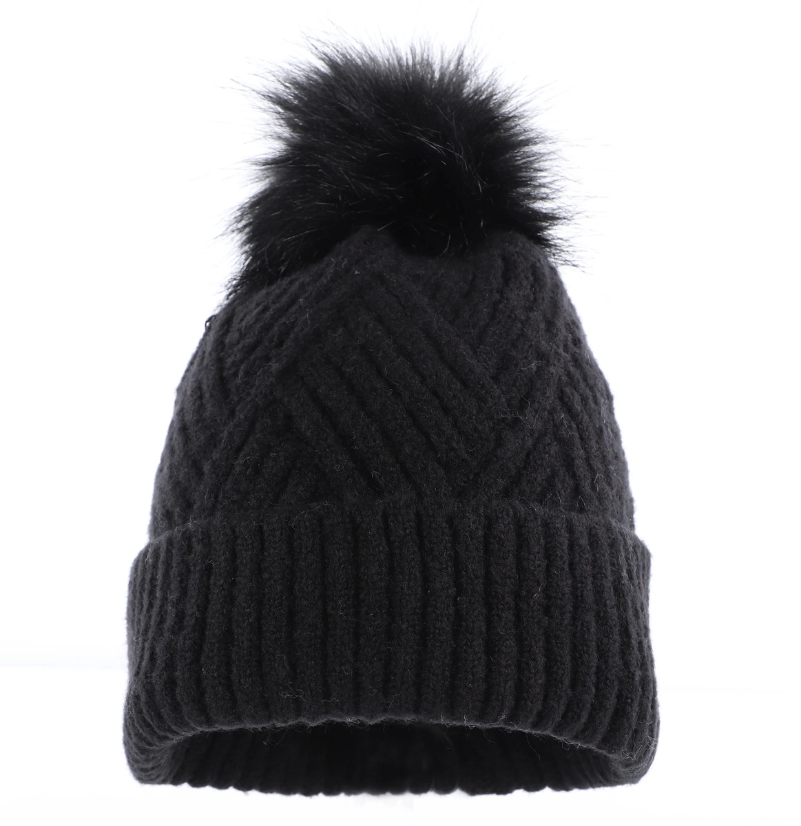 Bild 1 von Damen Strickmütze mit Bommel
                 
                                                        Schwarz