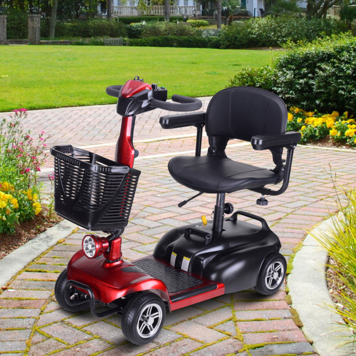 Bild 4 von Econ- Way Seniorenmobil SLSM06 klappbar 4 Rad Schwarz rot 6 km/h