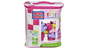 Fisher Price - Mega Bloks First Builders - Bausteinebeutel Medium 60 Teile - pinkfarben