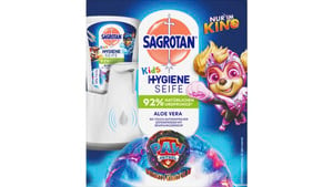 SAGROTAN Kids No-Touch Automatischer Seifenspender für Kinder inkl. Nachfüller Entdeckerpower und Sticker, Flüssige Handseife