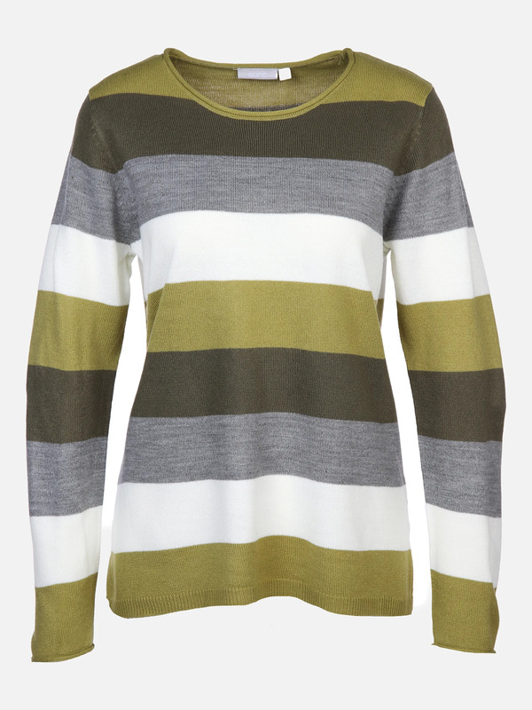 Bild 1 von Damen Pullover "Cashmere-like" mit Blockstreifen
                 
                                                        Grün