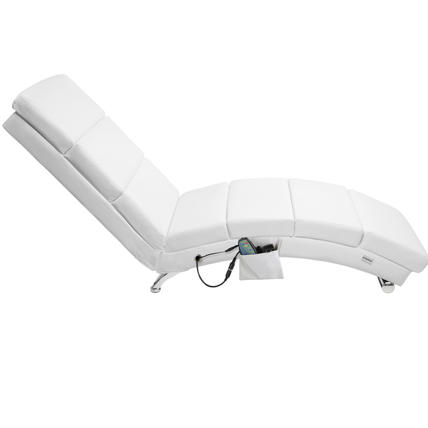 Bild 2 von Casaria Relaxliege London Kunstleder Massage + Heizfunktion 186 x 55 x 89 cm weiß