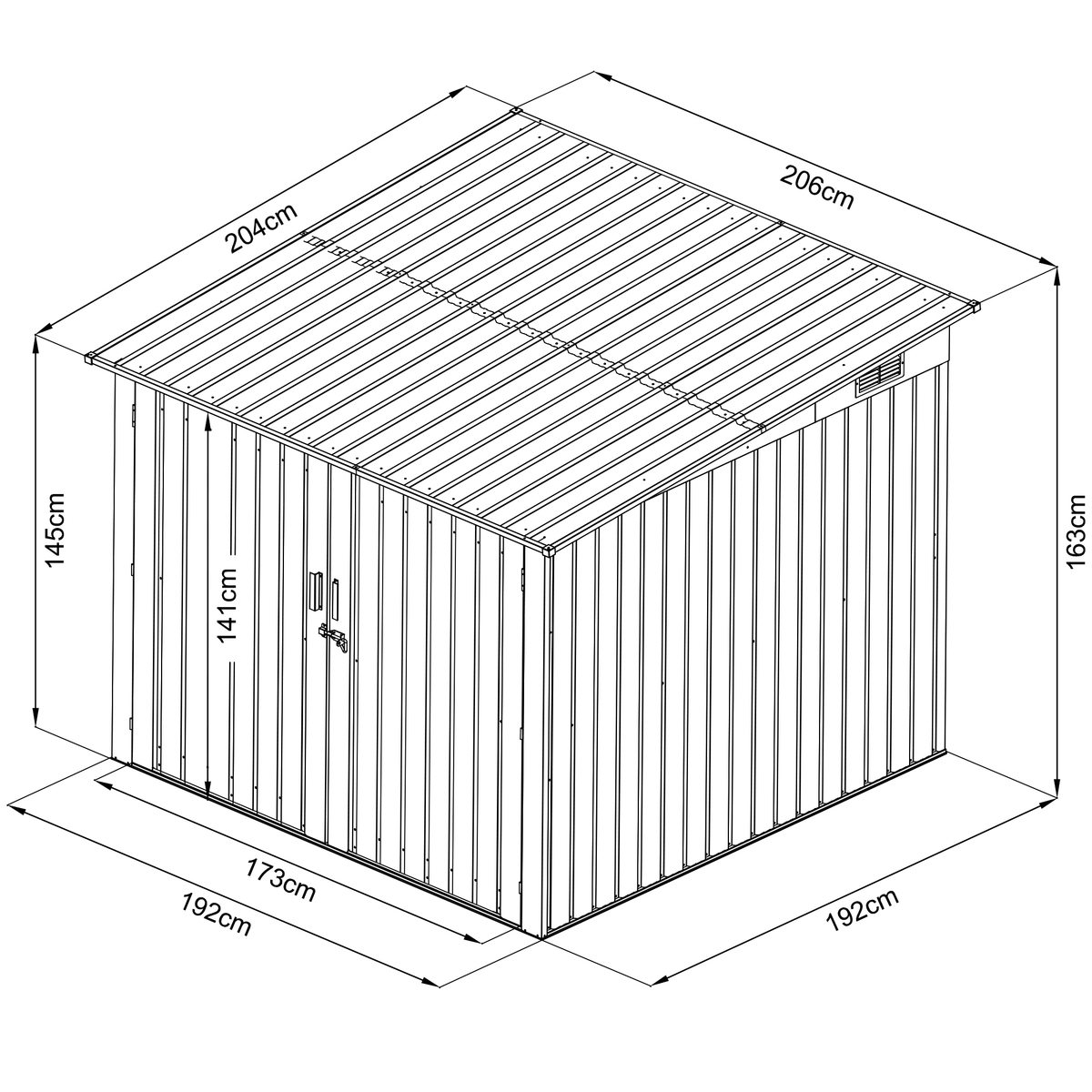 Bild 3 von HC Garten & Freizeit Fahrradgarage-/Fahrradhaus-/Fahrradbox, ca. 204 x 206 x 163 cm