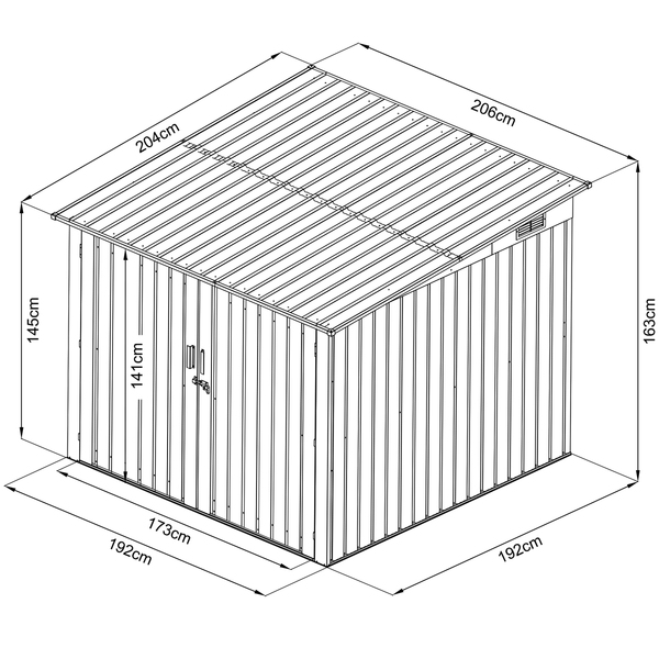 Bild 3 von HC Garten & Freizeit Fahrradgarage-/Fahrradhaus-/Fahrradbox, ca. 204 x 206 x 163 cm