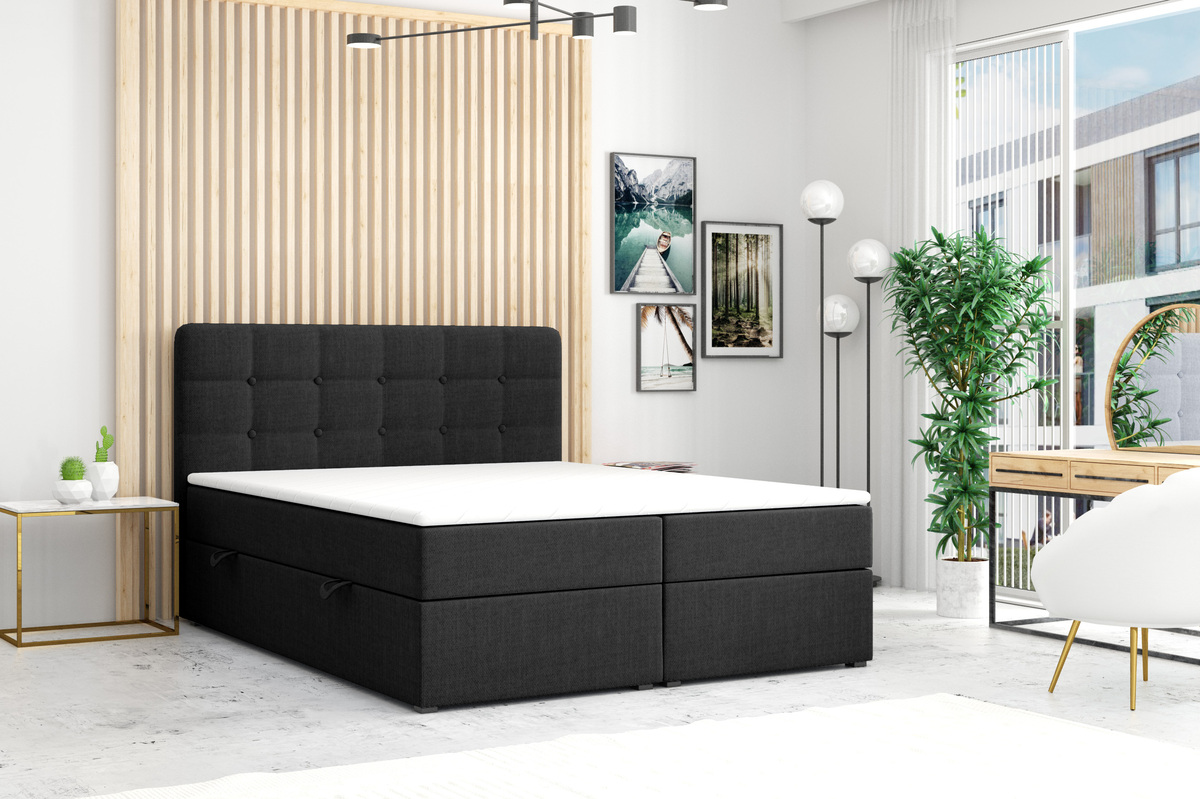 Möbel Punkt Boxspringbett PRAG Chesterfield Optik mit Bettkasten 180